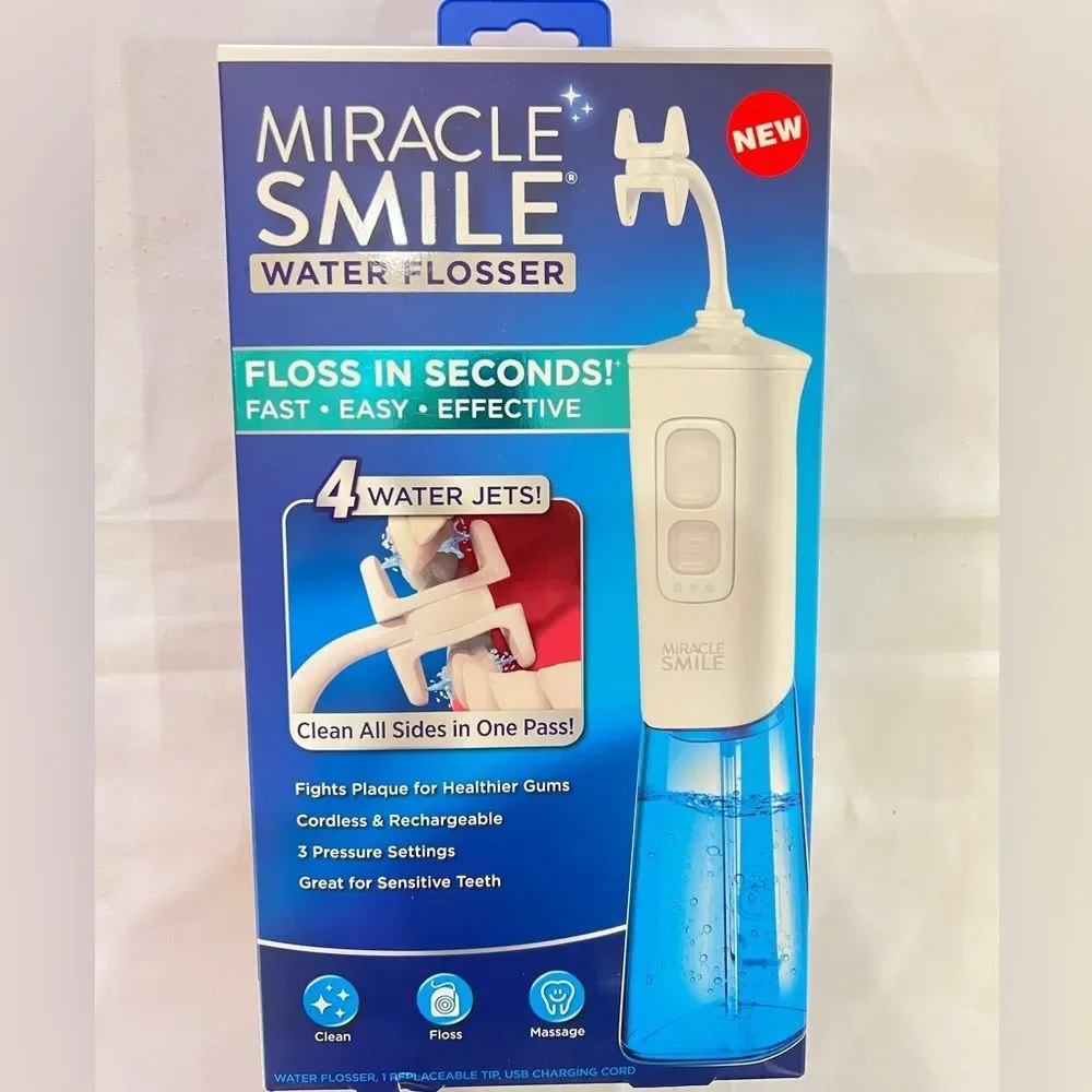 Miracle Smile Water Flosser Cordless & Rechargeable 360 Cleaning Technology